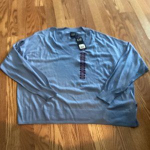 GAP Women's V-Neck Sweater - Soft Blue